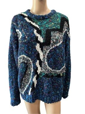 Vintage 90s Concrete Mix 3D Knit Sweater Mens XL Coogi Abstract Unisex